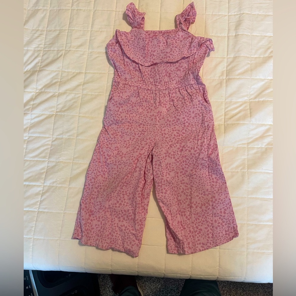 Okie Dokie, 2T, Pink Leopard Print Jumpsuit